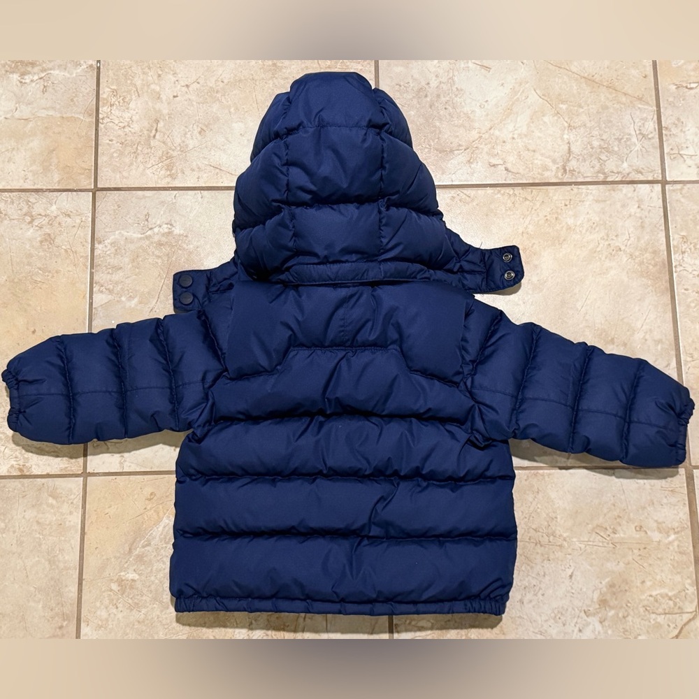 Ralph Lauren Kids Navy Blue Puffer Jacket Hooded Coat Size 18 Months - Picture 4 of 11